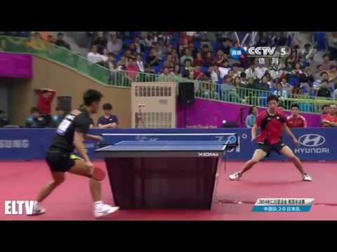 2014 Asian Games table Tennis (卓球) Men Team 3rd match Zhang Jike (张继科, 張繼科) vs MURAMATSU Yuto