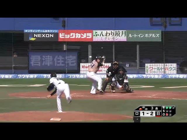 【3回表】お手本にしたい「変化球打ち」 ファイターズ・近藤フェンス直撃タイムリー!! 2015/10/4 M-F