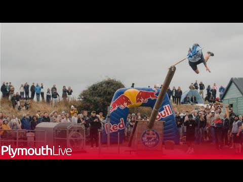Up The Mast: Red Bull Docks in Plymouth for its Renowned Slippery Challenge