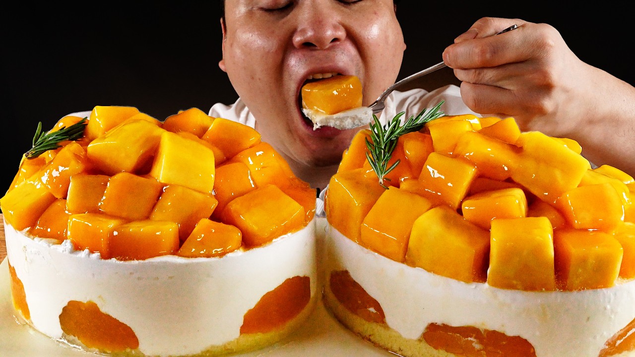달콤한 망고가 가득 투썸플레이스 망고생 먹방~!!  Mango Cream Cake