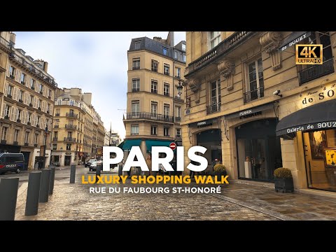 Paris Walk 4k : A Luxury shopping Walk in the Faubourg Saint-Honoré, 8th Arrondissement