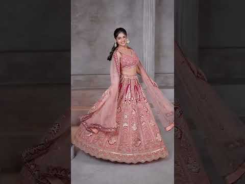 Vardan 31 Blue Aari Embroidered Banarasi Wedding Lehenga Choli – product video thumbnail