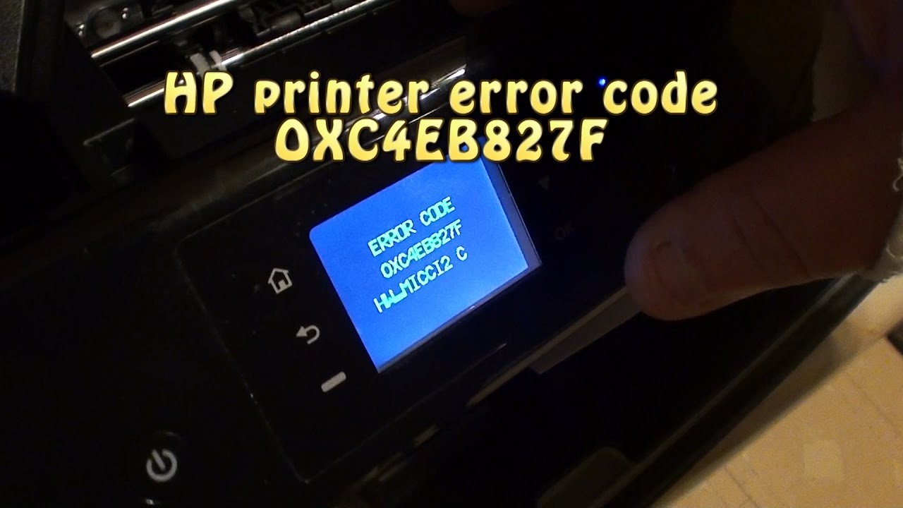 HP printer error code oxc4eb827f