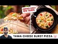 Tawa Cheese Burst Pizza Recipe NO OVEN NO YEAST Easy Cheeseburst Pizza On Tawa Sanjyot Keer
