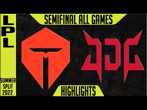 TES vs JDG Highlights ALL GAMES | LPL Semi Final Summer 2022 Playoffs | TOP Esports vs JDG Esports