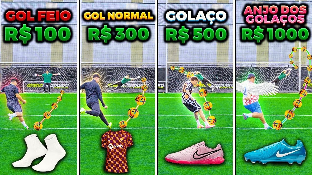 GOL FEIO, GOL NORMAL, GOLAÇO E ANJO DOS GOLAÇOS!! (VALENDO PRODUTOS NA NIKE 🤑)
