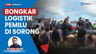 Logistik Pemilu Telah Tiba dan Dibongkar di Pelabuhan Sorong lalu Dikawal Menuju Gudang KPU