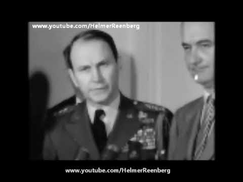 January 8, 1958 - Sen. Lyndon B. Johnson and General James M. Gavin following the Johnson Hearings