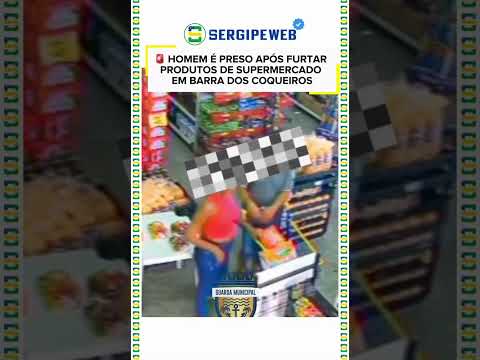 Um homem foi preso na manhã deste domingo (26) após ser flagrado furtando produtos
