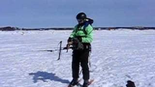 preview picture of video 'Snowkiting Yellowknife Bay, Great Slave Lake, NT, Canada - April'