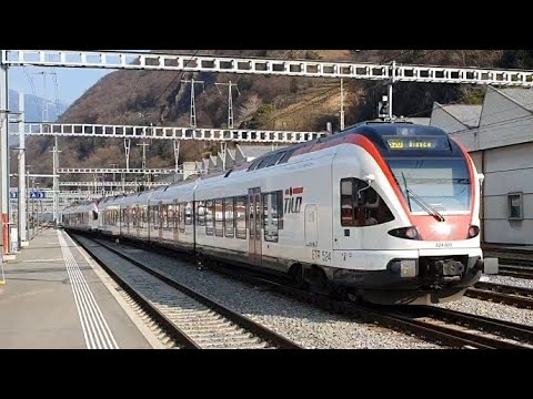 SBB TiLo Flirt abfahrt in Bellinzona
