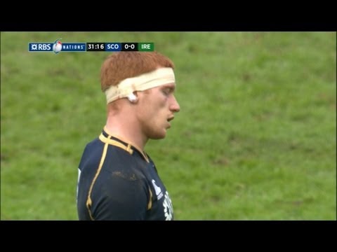Rob Harley Tackle Scotland v Ireland 24 Feb 2013