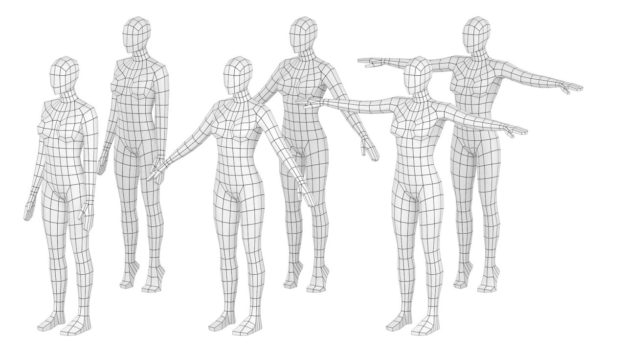 Femmina Naturale In 6 Pose Di Modellazione COLLEZIONE Modello 3D