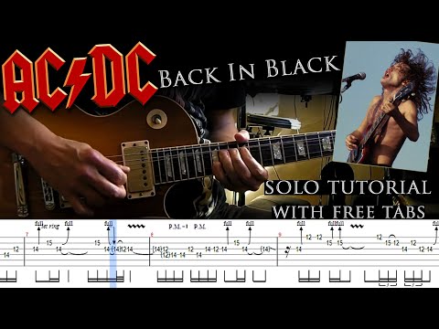 AC/DC - Back In Black guitar solo lesson (with tablatures and backing tracks)