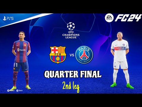 FC 24 - Barcelona Vs PSG - Quarter Final 2nd Leg - UEFA Champions League 23/24 | PS5™ [4K60]