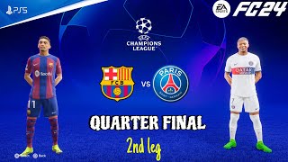 FC 24 - Barcelona Vs PSG - Quarter Final 2nd Leg - UEFA Champions League 23/24 | PS5™ [4K60]