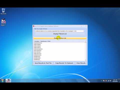 List Of All English Words Database Software