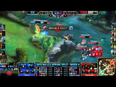 Bjergsen steals dragon and gets a triple kill as Zed (TSM vs GV)