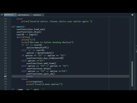 Homework Help With Vending Machine Using Python
