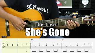 Download lagu She’s Gone - Steelheart - Fingerstyle Guitar Tutorial   TAB & Lyrics mp3