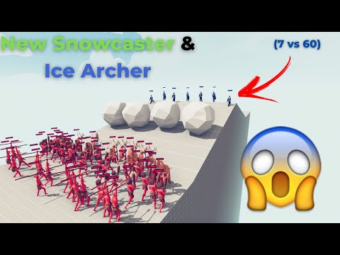 New Snowcaster & Ice Archer Vs Every Faction - (7 vs 60)  l TABS - Totally Accurate Battle Simulator