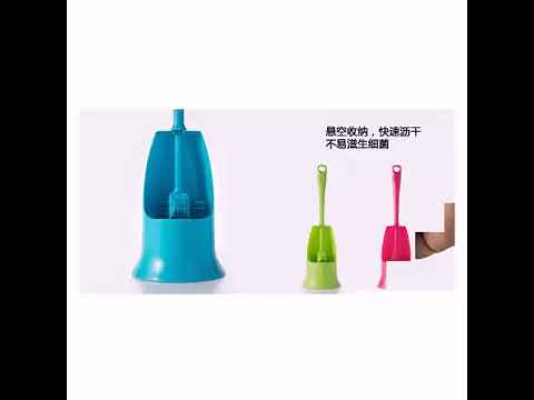 Toilet Plastic Cleaning Brush and Holder Set AL024 Video - Airlen Housewares