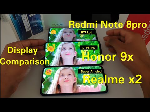 Realme x2 vs redmi note 8pro vs Honor 9x display comparison