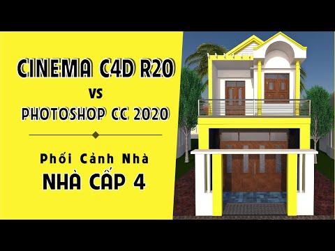 Phối Cảnh Nhà Bằng Cinema C4D và Photoshop CC Nhà Cấp 4 Đẹp 2020