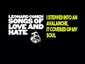 Leonard Cohen - Avalanche w/lyrics