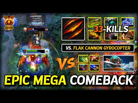 UNREAL MEGA COMEBACK CARRY Ursa | 33-Kills Max Slotted Build Vs. Flak Cannon Gyrocopter Dota 2