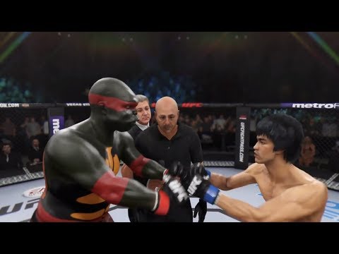 TMNT Raphael vs. Bruce Lee (EA sports UFC 3) - CPU vs. CPU - Crazy UFC 👊🤪