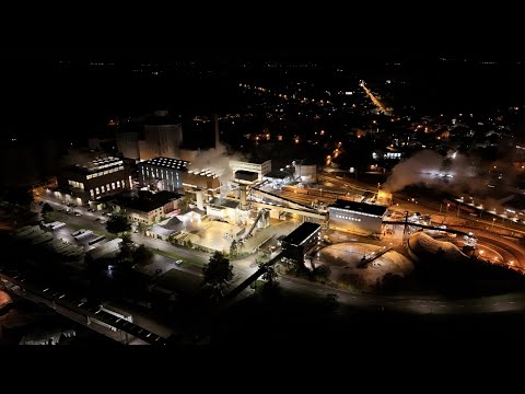 Night magic at the Aarberg sugar factory: where sweet Swiss sugar comes from - DJI Mini 4 Pro