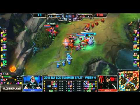 NA LCS Week 4 Day 2 | S5 NA | T8 vs TDK First Blood Seraph Irelia Thresh Hook Highlight