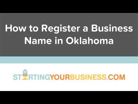 How to Register a Business Name in Oklahoma - Starting...