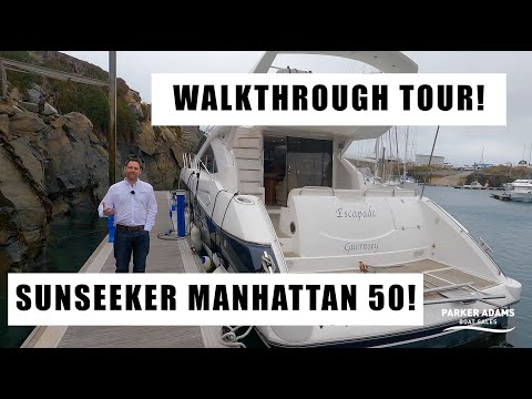 Sunseeker Manhattan 50 Walkthrough Tour - Stunning Mid Cabin - Modern Classic - Power and Style!