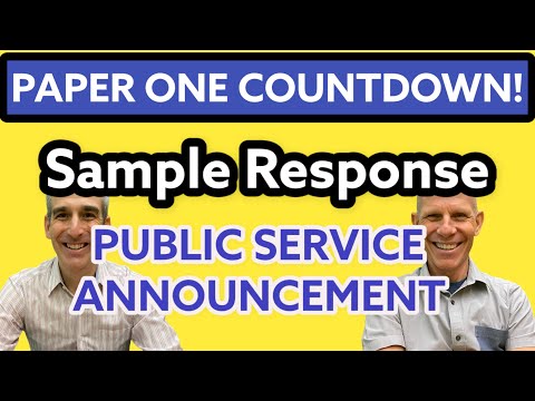 Countdown to Paper One - PSA - Sample Student Response