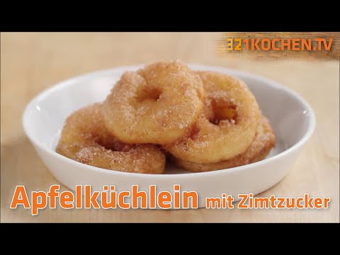 Gebackene Apfelküchlein selber machen | Rezept für Apfelringe, Apfelküchle mit Zimt und Zucker