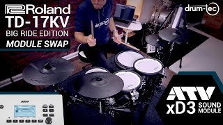 Video thumbnail for Roland TD-17 KV electronic drums module swap ATV xD3 + CY-13R Ride by drumtecTV