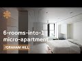 6 rooms into 1: morphing apartment packs 1100 sq ft into 420