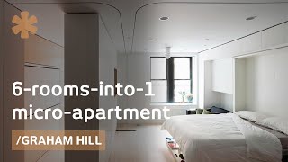 6 rooms into 1: morphing apartment packs 1100 sq ft into 420