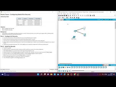5.2.2.7 Packet Tracer - Configuring Switch Port Security Instructions_Ricardo Irfan Johannes