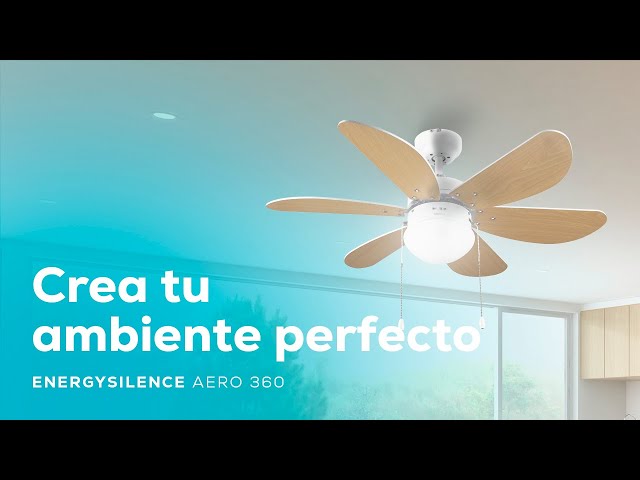 Ventilatore da soffitto Cecotec EnergySilence Aero 360 50W 6 pale reversibili luce LED video