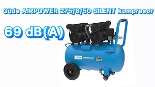 Güde AIRPOWER 275/8/50 SILENT tichý bezolejový kompresor, 4-válce, 1,5kW - 50138