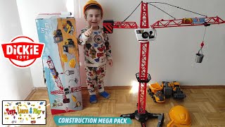 Unboxing and Assembling Dickie Toys Volvo Construction Mega Pack with Crane - The Ultimate Playtime