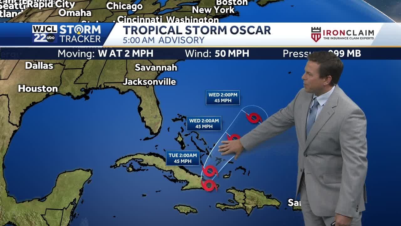 Tropical Storm Oscar near Cuba