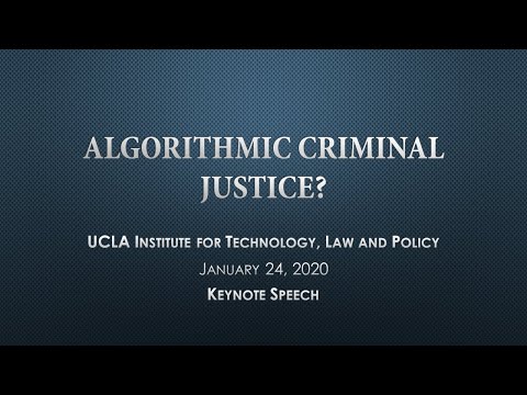Symposium: Algorithmic Criminal Justice? - Keynote: Commissioner Rebecca Kelly Slaughter – FTC