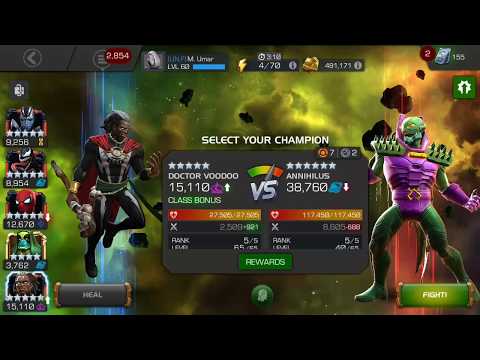 Marvel Contest of Champions: 5* r5 Dr. Voodoo vs Uncollected final boss Annihilus
