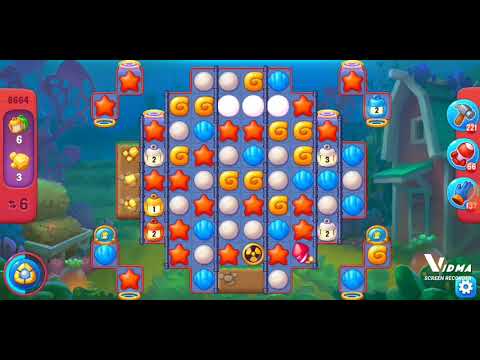 Fishdom. 8664 hard level no boosters and diamonds. 17 moves