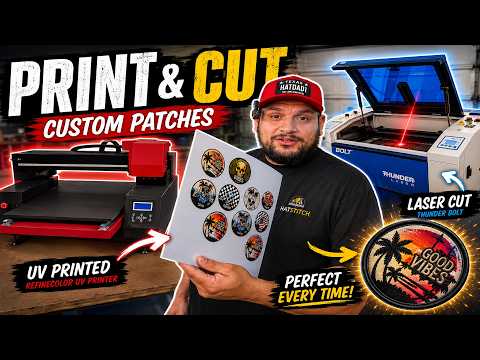 How I Make UV Printed Leatherette Patches | UV Print + Laser Cut Process