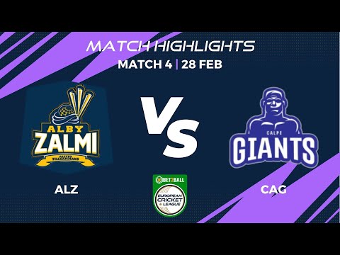 Match 4 - ALZ vs CAG | Highlights | Bet2Ball European Cricket League Day 1, Group D |ECL22|ECL22.076